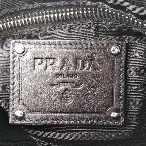 Prada Leather One Shoulder Charm Black Silver Hardware Handbag - Picture 6 of 6